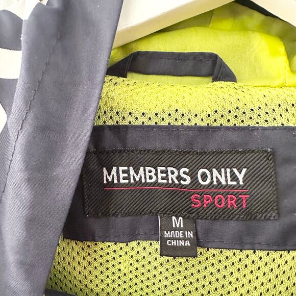 Members Only Sport Blue Nylon Pullover Hooded Quarter Zip Windbreaker Medium Men - Picture 10 of 13